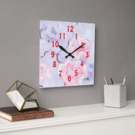 Cuadrado Reloj : Rosas Pedales