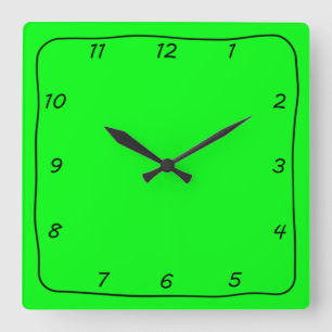 Cuadrado Reloj simple y capricho verde negro