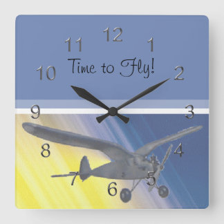 Cuadrado Reloj - Sombreado - Hora de volar