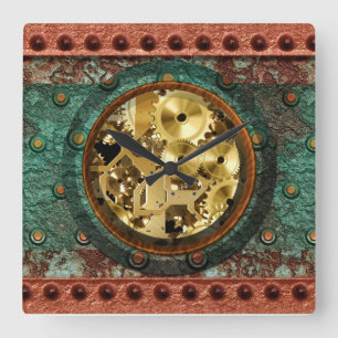 Cuadrado Reloj Steampunk 1B