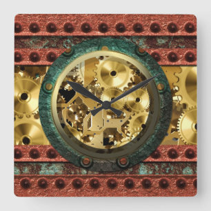 Cuadrado Reloj Steampunk 4B