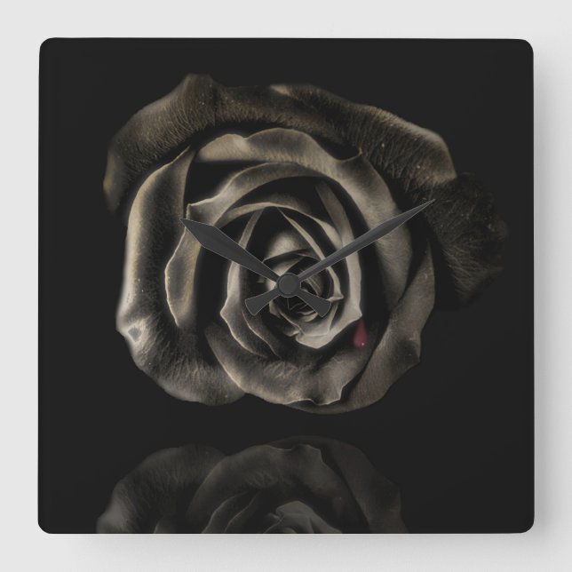 Cuadrado Reloj subió negro gótico del vampiro (Anverso)