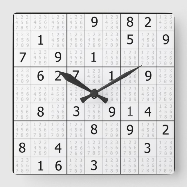 Cuadrado Reloj Sudoku (Anverso)