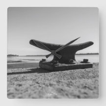 Reloj tema marino, blanco y negro