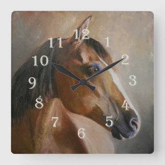 Cuadrado Reloj temático II del caballo