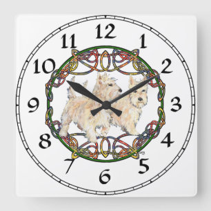 Cuadrado Reloj Terrier Escocés Wheaten