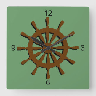 Cuadrado Reloj - timón de la nave (marrón)