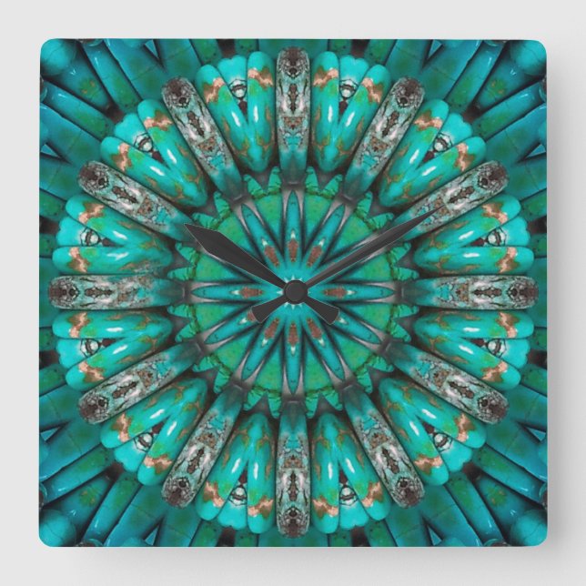 Cuadrado Reloj Turquesa Arte 1 (Anverso)