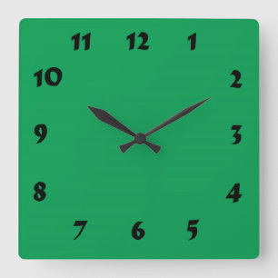Cuadrado Reloj verde medio numerado cambiable