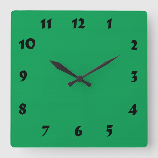 Cuadrado Reloj verde medio numerado cambiable (Anverso)