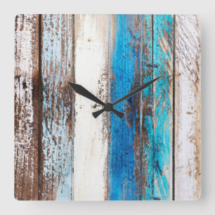 Cuadrado Reloj viejo del driftwood