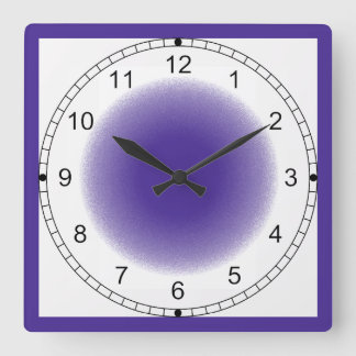 Cuadrado Reloj - Viñeta púrpura con marco