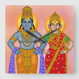 Cuadrado Reloj Vitthal Rukmini