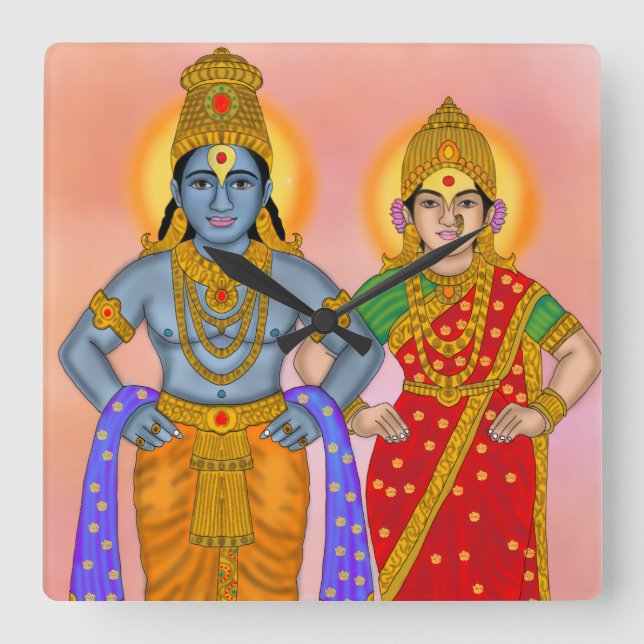 Cuadrado Reloj Vitthal Rukmini (Anverso)