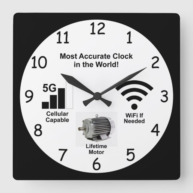 Cuadrado Reloj WiFi móvil más preciso (Anverso)