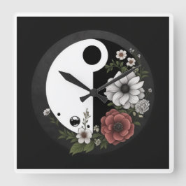 Cuadrado Reloj Yin y Yang