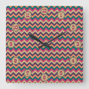 Cuadrado Reloj Zigzag Tropical