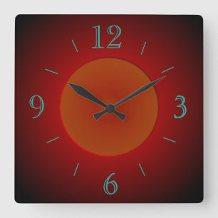 Cuadrado Rojo/Naranja atmosférico con brillo > reloj de par