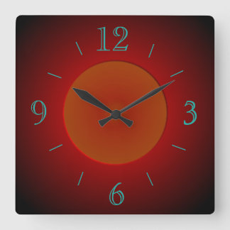 Cuadrado Rojo/Naranja atmosférico con brillo > reloj de par