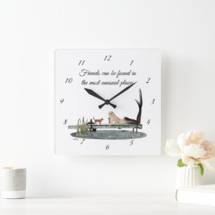 Cuadrado Sirena En El Reloj De La Pared De Dock En Bote