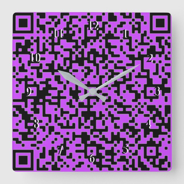 Cuadrado Su código QR Analizar información Reloj púrpura -  (Anverso)