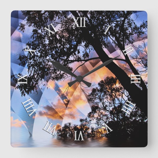 Cuadrado Sueños psicodélicos La naturaleza mira el reloj de (Anverso)