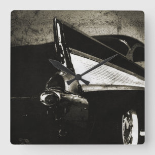 Cuadrado Tailfins - reloj 1957 de pared de Chevy