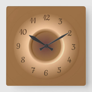 Cuadrado Tan Brown con un reloj Minimalista de anillo de or