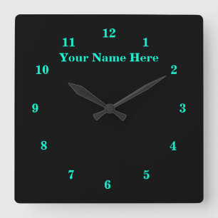 Cuadrado Texto y colores del Personalizado del reloj negro