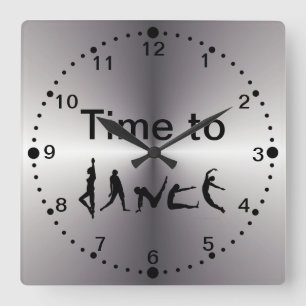 Cuadrado Tiempo de plata de la mirada para bailar el reloj