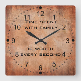 Cuadrado Tiempo invertido con el reloj de presupuesto famil