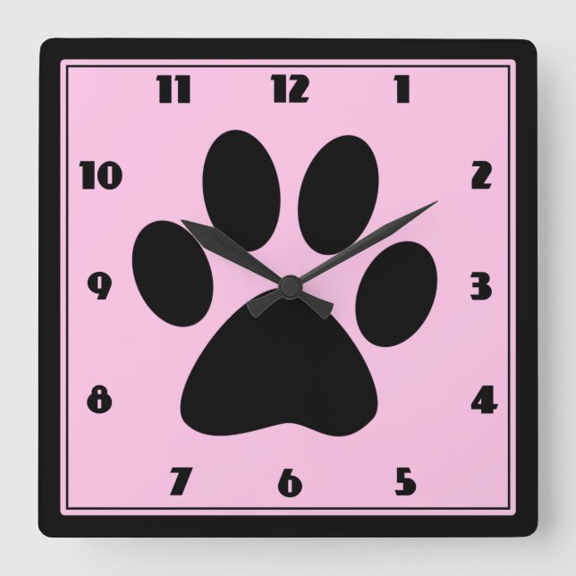 Cuadrado Tiempo para el reloj de huella digital rosa de los (Anverso)