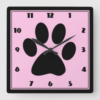 Cuadrado Tiempo para el reloj de huella digital rosa de los