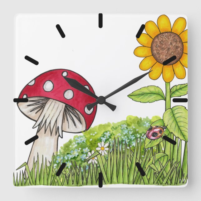 Cuadrado Toadstool y Reloj de girasol (Anverso)