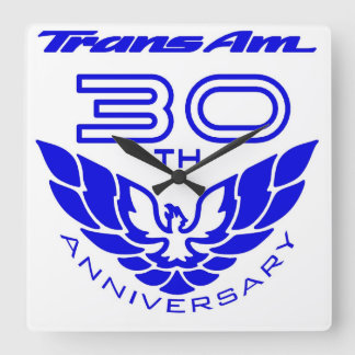 Cuadrado trigésimo reloj del transporte del aniversario