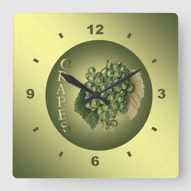 Cuadrado Uvas blancas ~ Reloj botánico ~ Cocina ~ (Anverso)