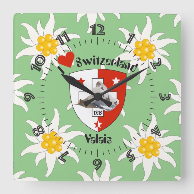 Cuadrado Wallis Valais Schweiz Suisse reloj (Anverso)
