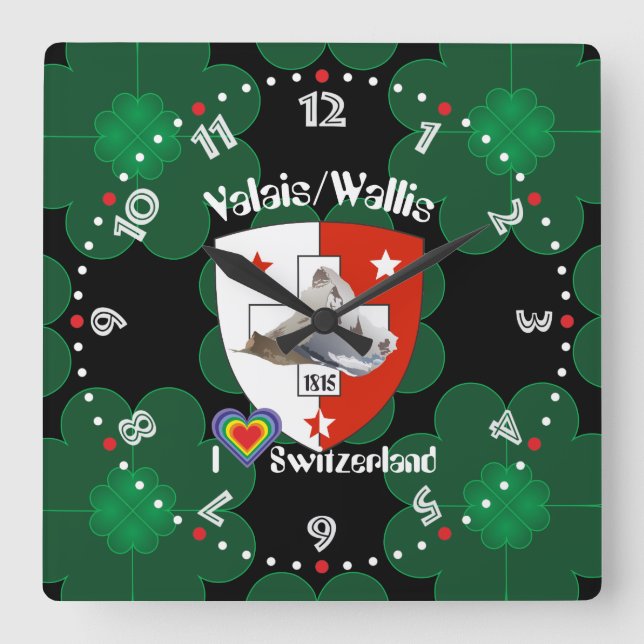 Cuadrado Wallis Valais Suiza Suisse reloj (Anverso)