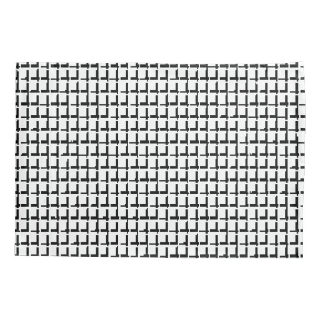 Cuadrados blanco y negro Funda de almohada (Reverso)