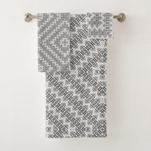 Cuadrados calados art déco retro negro blanco