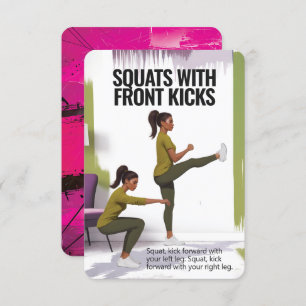 Cuadrados con tarjeta de fitness Kicks con respald