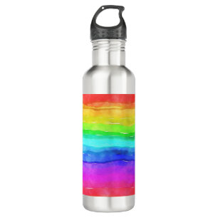 Cuadrados de arcoiris de color agua Diseño Botella