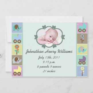 Cuadrados de bebé Invitación de bebé