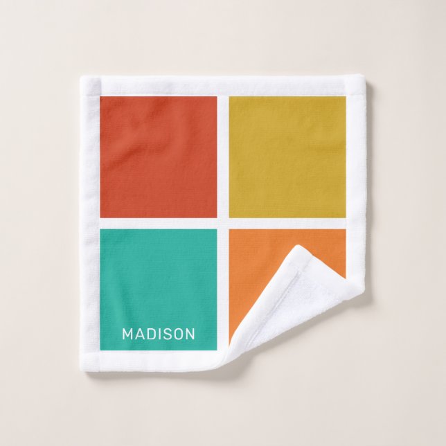 Cuadrados de color de nombre personalizado (Toallita)
