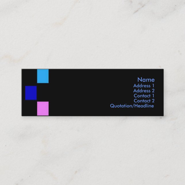 Cuadrados de color - Tarjeta de perfil delgada (Anverso)