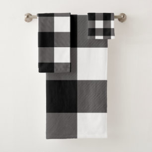 Cuadrados de cuadros negros y blancos de Plaid de 
