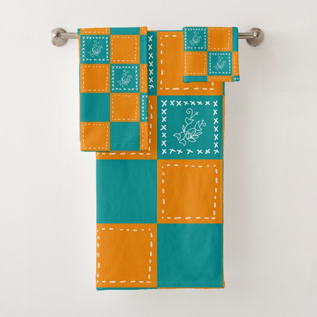 Cuadrados de flores de doodle de mosaico (In situ)