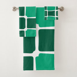 Cuadrados de formas verdes Negrita asimétrica