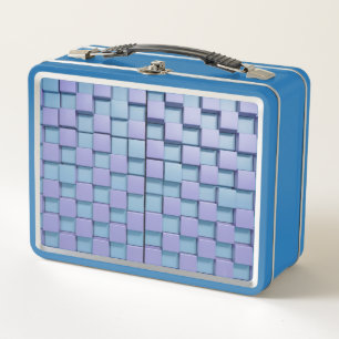 Cuadrados de lavanda azul Caja de almuerzo