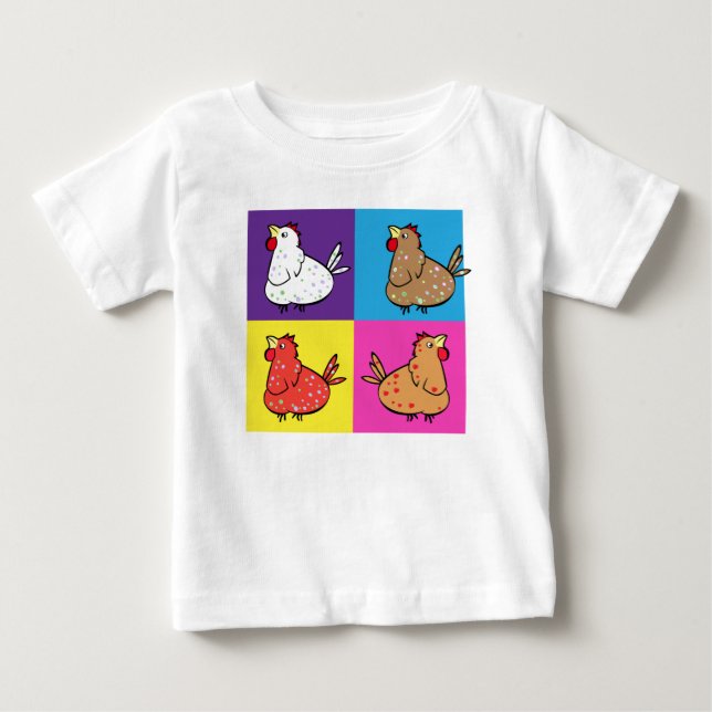 Cuadrados de los pollos - camisa del bebé (Anverso)